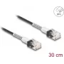 Tīkla kabelis DeLOCK RJ45 0.3m Cat.6A UTP plāns Melns