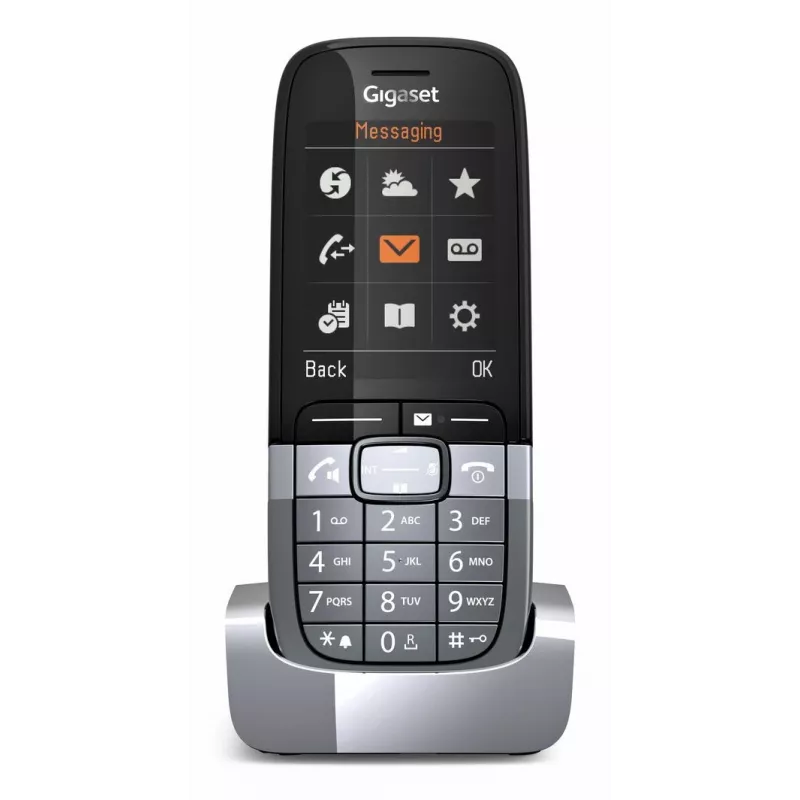 Gigaset SL850H Pro DECT telefons ar zvanītāja ID, titāna krāsā