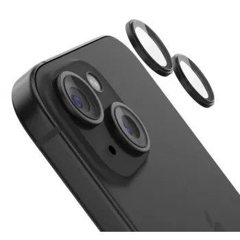Rūdīta stikla kameras objektīva aizsargs, Belkin OVA179HQBK, priekš iPhone 15 un iPhone 15 Plus — 2 gab. iepakojumā