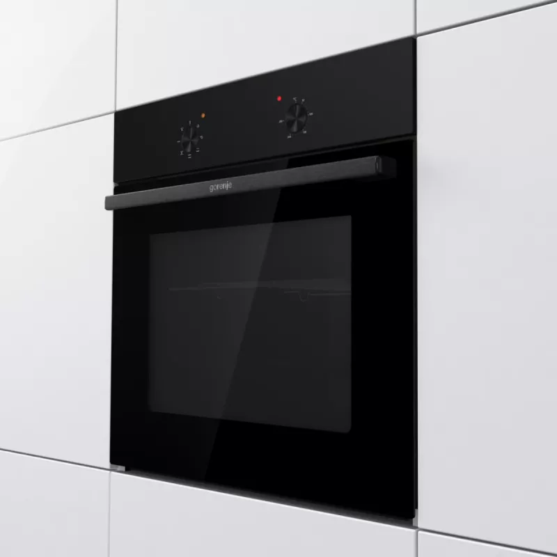 Gorenje cepeškrāsns | BO6615E01B | 60 L | Elektriskā | EnamelClean | Spiedpogas | Augstums 59,5 cm | Platums 59,5 cm | Melna