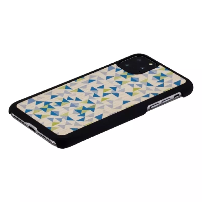 man and wood viedtālruņa maciņš iPhone 11 Pro Max — zils trīsstūris melns aizsargvāciņš