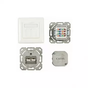 Synergy 21 S216357 - 2 x RJ-45 - 6a - Balta - 50 mm - 50 mm - 5,6 cm
