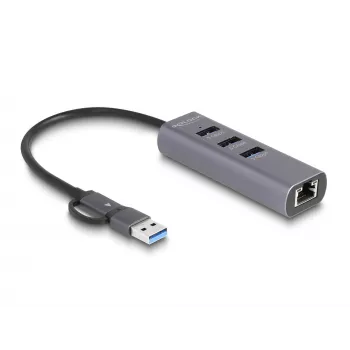 DeLOCK 64282 klēpjdatora dokstacija un portu replikators Vadu USB 3.2 Gen 1 (3.1 Gen 1) Type-C Pelēks (64282)