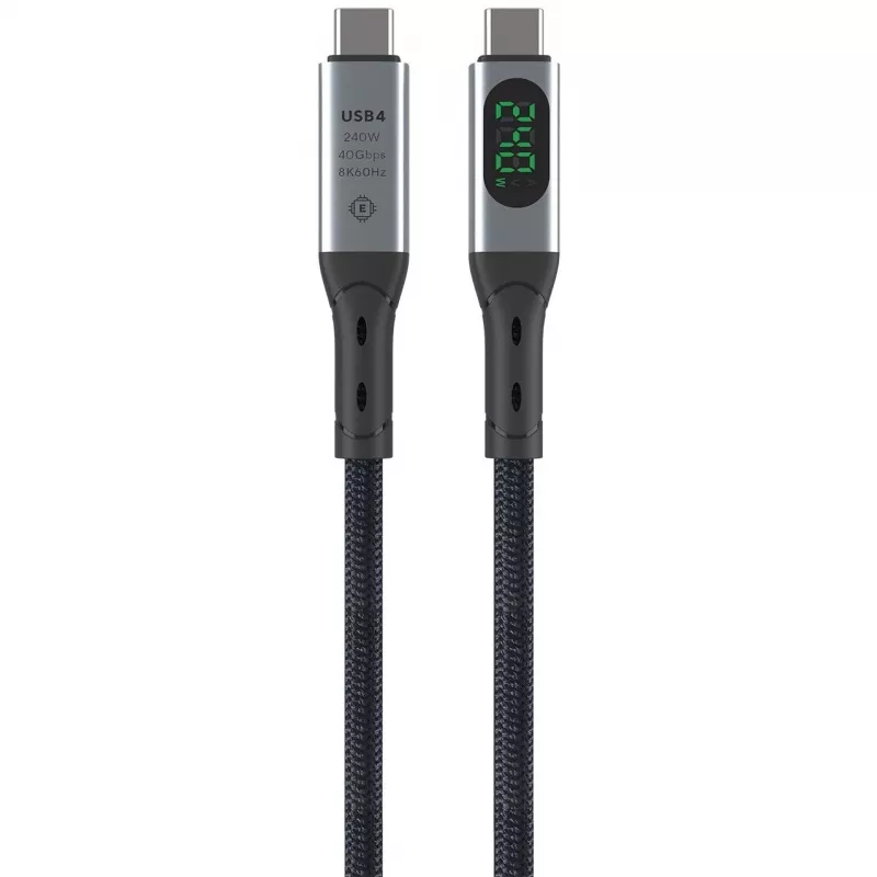 USB kabelis 4smarts 541438 USB4 Gen 2x2 1,5 m USB C melns pelēks