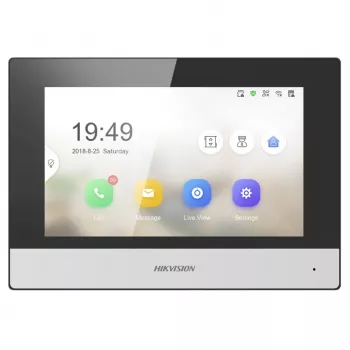 Hikvision DS-KH6320-WTE1 video durvju ieejas sistēma 17,8 cm (7 inch) melna, sudraba