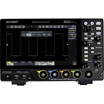 Voltcraft ADO-5004 digitālais osciloskops 500 MHz 4 kanālu 2,5 GSa/s 250 Mpunkti 12 bitu