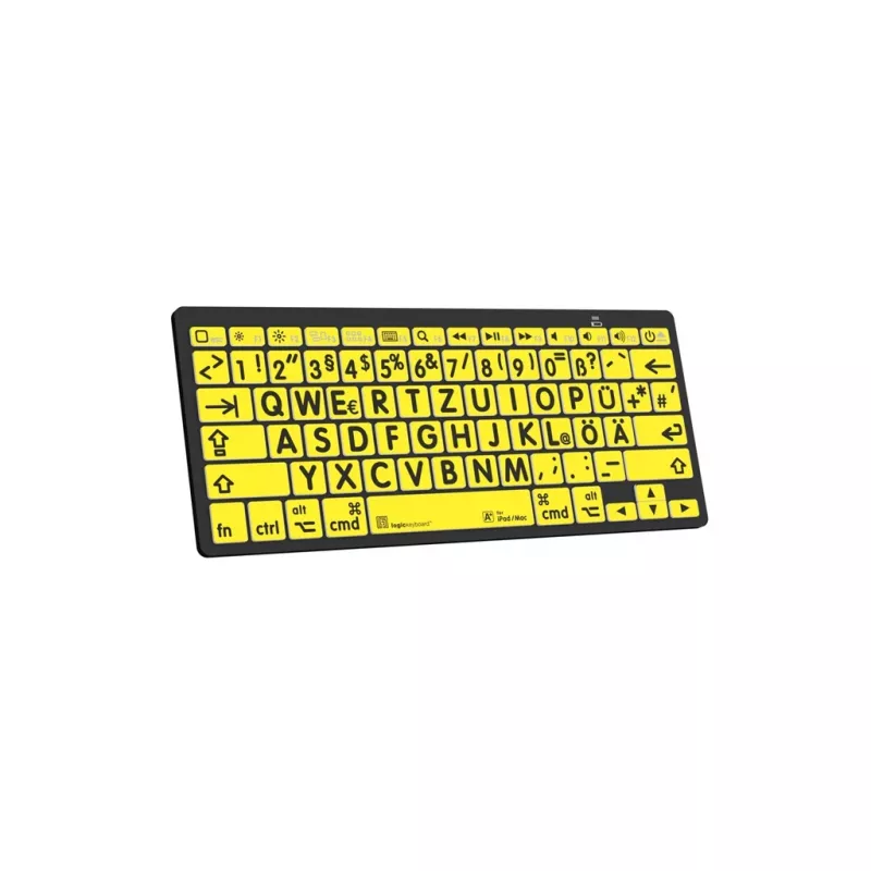 Logickeyboard LKB-LPBY-BTON-DE klaviatūra Bluetooth QWERTZ vācu melna un dzeltena (LKB-LPBY-BTON-DE)