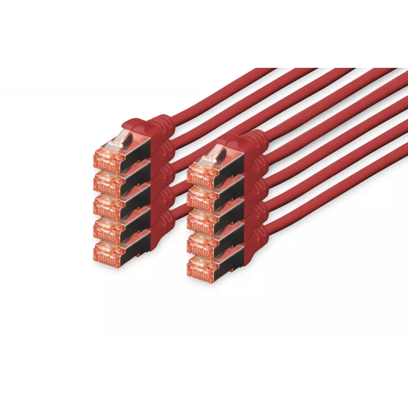 Tīkla kabelis Digitus CAT 6 S/FTP RJ-45 1m sarkans