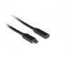 USB kabelis LANBERG CA-USBE-20CC-0015-BK USB-C uz USB-C 1.5 m, USB 3.2 Gen 1 (5 Gbit/s), zelta pārklājuma kontakti, melns