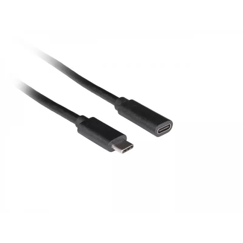 USB kabelis LANBERG CA-USBE-20CC-0015-BK USB-C uz USB-C 1.5 m, USB 3.2 Gen 1 (5 Gbit/s), zelta pārklājuma kontakti, melns