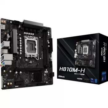 Mātesplate ASROCK H810M‑X micro ATX Intel H810 LGA 1851 DDR5 2× DIMM 128GB M.2 2.5GbE HDMI DisplayPort