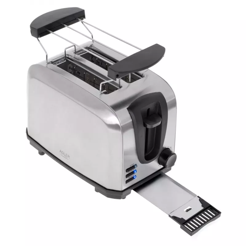 Tosteris Adler AD 3222 2 šķēles 1000 W Sudraba