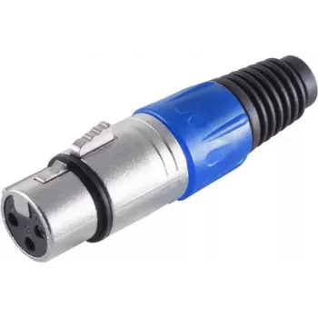 XLR savienotājs ShiverPeaks BS55022-B — 3 kontaktu sieviešu tipa, zils korpuss