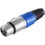 XLR savienotājs ShiverPeaks BS55022-B — 3 kontaktu sieviešu tipa, zils korpuss