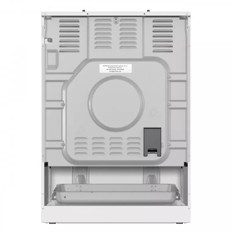 Brīvi stāvoša gāzes plīts Gorenje GG6A10WFFM, balta, 4 degļu plīts virsma, 72 L gāzes cepeškrāsns, rotējošas priekšējās vadības ierīces