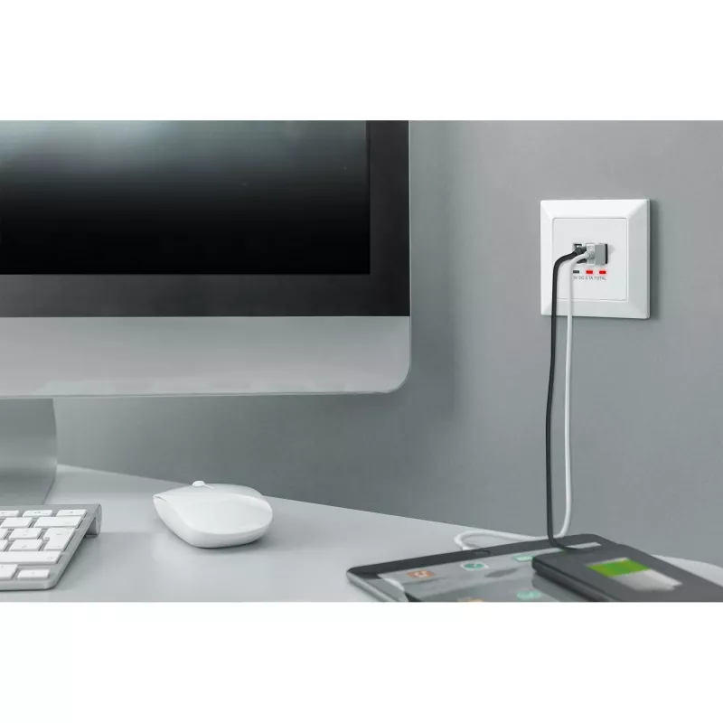 DIGITUS DA-70618 - USB izvade - USB, USB Type C - 2 USB porti, 1 USB-C ligzda - 3,1 A - RAL 9003, signālbaltā krāsā