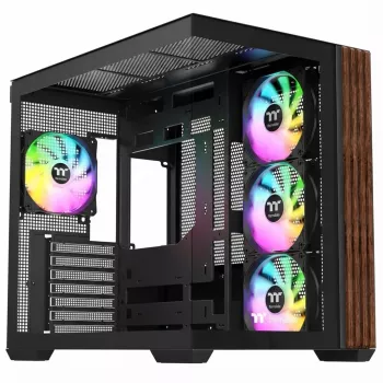 Vidēja torņa korpuss THERMALTAKE Midi Thermaltake S380 TG ARGB melns ar rūdītu stiklu un ARGB apgaismojumu