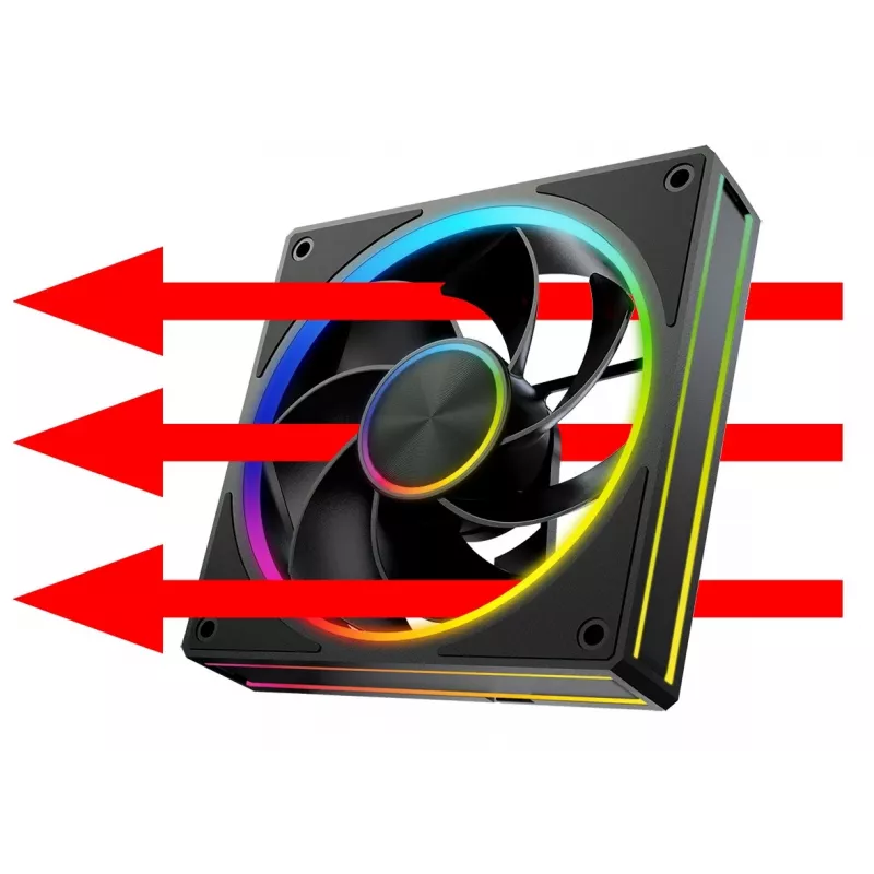 Korpusa ventilators MODECOM VOLCANO LOOP 120 ARGB Reverse Fan Melns 120 mm PWM 400–1400 RPM ARGB galvene