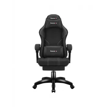 Spēļu krēsls huzaro Force 3.7 Carbon Melns — ergonomisks, regulējams augstums 107.5–116.5 cm, 5 riteņi, jostasvietas un kakla spilveni