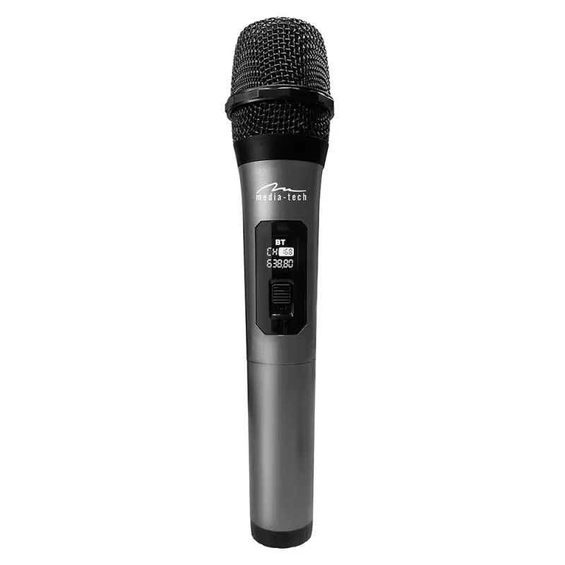 Karaoke mikrofons MEDIA-TECH MT398 bezvadu, USB-C, baterija, 20 m diapazons, melns