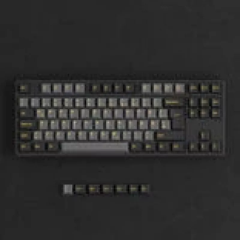 Mehāniskā spēļu tastatūra AKKO Melns & Gold 5087S, Akko V3 Cream dzeltena Pro slēdži, RGB apgaismojums