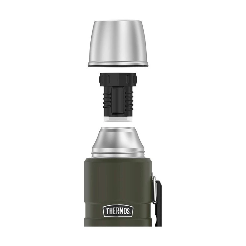 Termopudele THERMOS TH-170028 470 ml, vakuumizolēts nerūsējošais tērauds, armijas zaļa, 24 h karsts/auksts