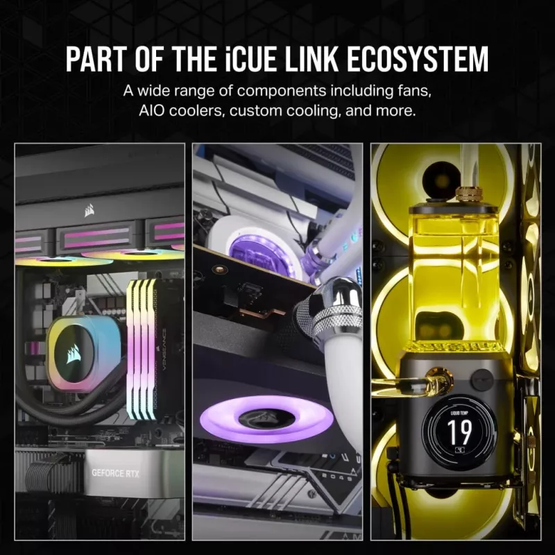 Ventilators Corsair iCUE LINK RX140 RGB 14 cm Balts 300-1700 RPM