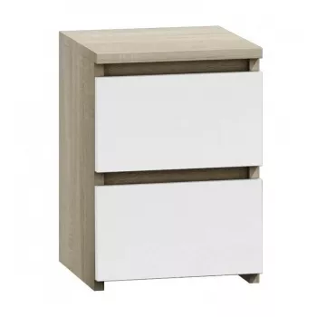 Topeshop M2 SONOMA MIX nightstand/Naktsskapītis 2 atvilktne(s) ozols, balts