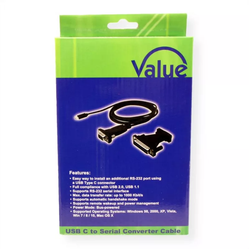 ROTRONIC-SECOMP VALUE — seriālais adapteris — USB-C — 1 × RS-232