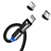 3-in-1 uzlādes kabelis ColorWay CW-CBUU037-BK — Lightning, Micro‑USB, USB‑C, 1 m, 2,4 A