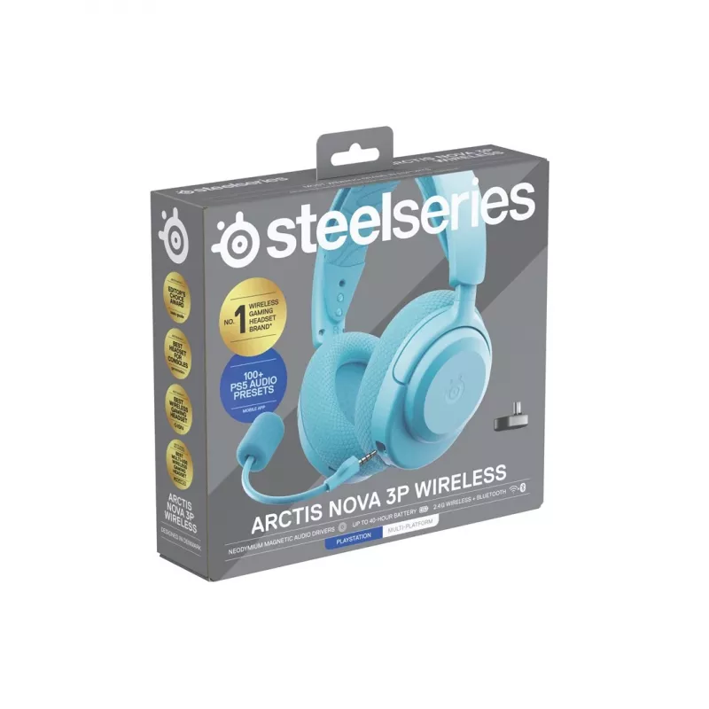 Steelseries Arctis Nova 3P bezvadu PS Aqua