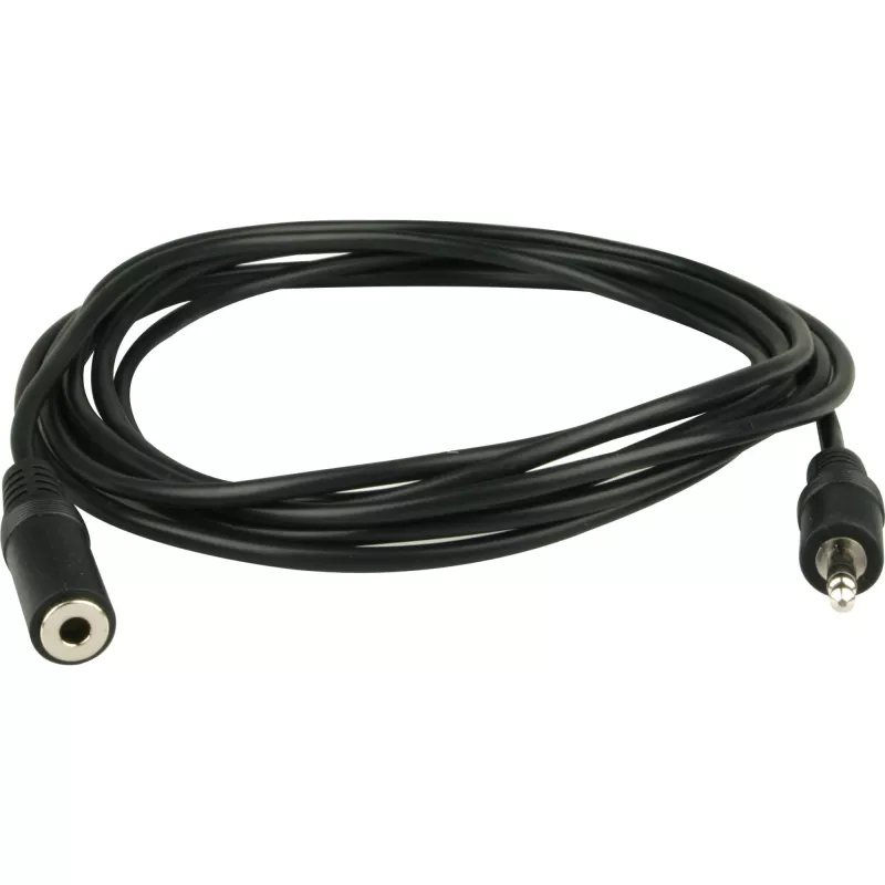 Wentronic Goobay 3,5 mm ligzdas pagarinātāja kabelis, melns, 3 m — 3,5 mm ligzdas spraudnis (3 kontaktu, stereo) > 3,5 mm ligzdas kontaktligzda (3 kontaktu, stereo) (50432)