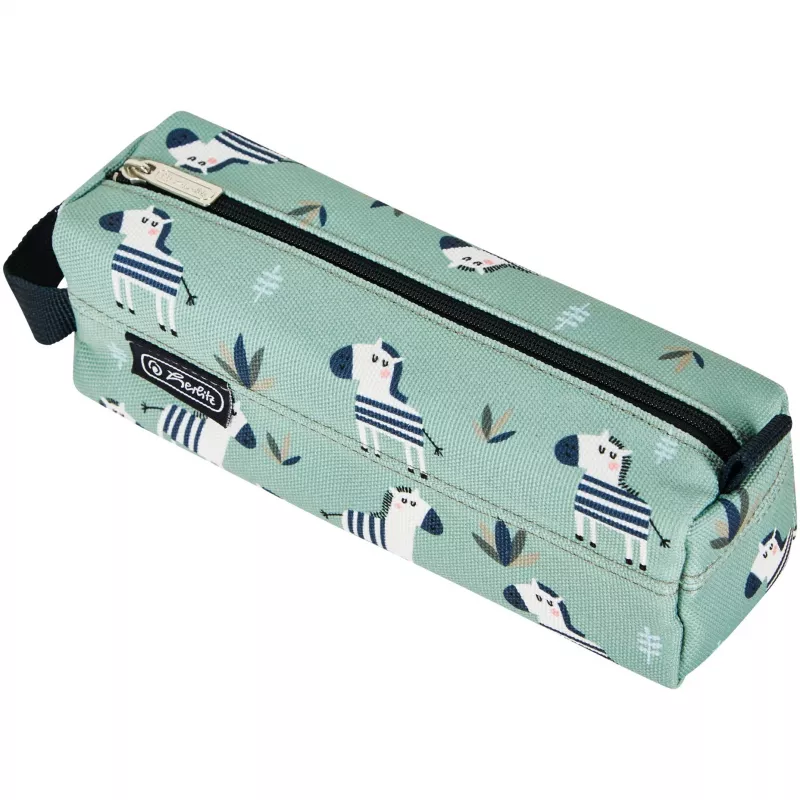 Mīksts penālis Herlitz Quattro Crazy Zebra Poliesteris Melns Zaļš Balts 215x70x80mm