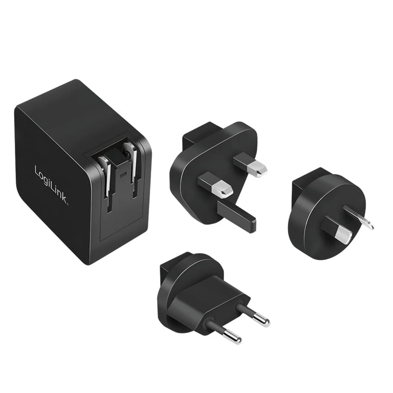 Mobilo ierīču lādētājs LogiLink PA0302 Universal Melns maiņstrāvas ātrā uzlāde