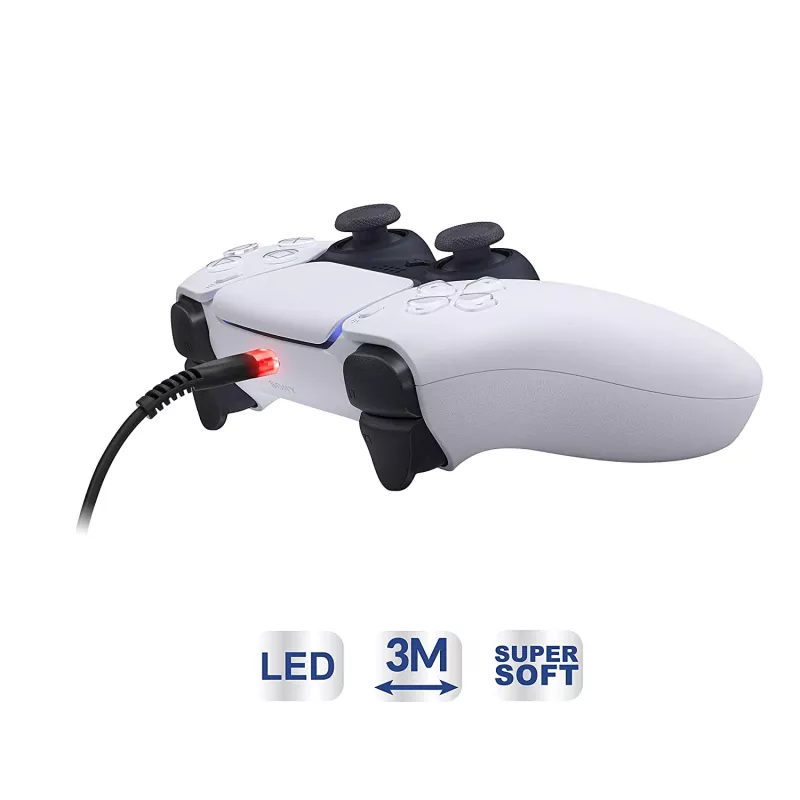 USB-C lādēšanas kabelis SUBSONIC SA5601 3 m – saderīgs ar PS5, Xbox, Nintendo Switch