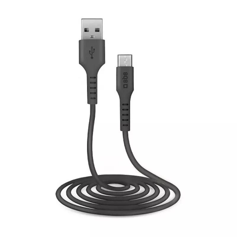 SBS TECABLEMICRO2K 2m USB A Micro-USB B vīrišķais vīrišķais melns USB kabelis (TEKabelMICRO2K)