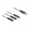 DeLOCK USB kabelis 1,2m USB 2.0 USB A USB C/Micro-USB B/Lightning Caurspīdīgs