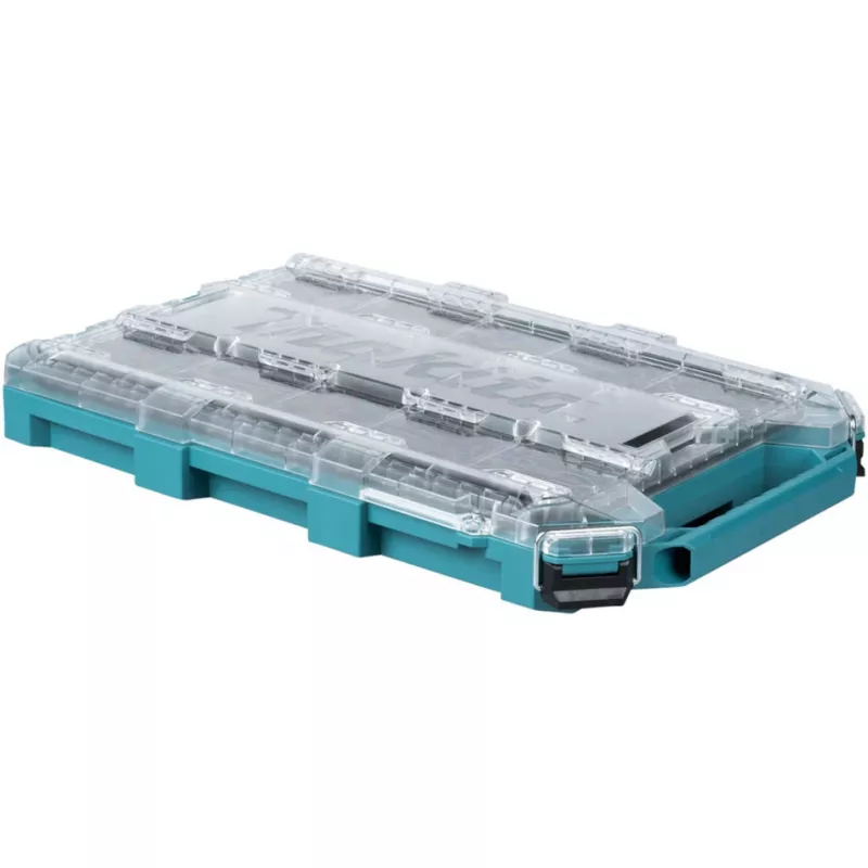 MAKTRAK Organizer Flat M, instrumentu kaste Zila/caurspīdīga, caurspīdīgs vāks