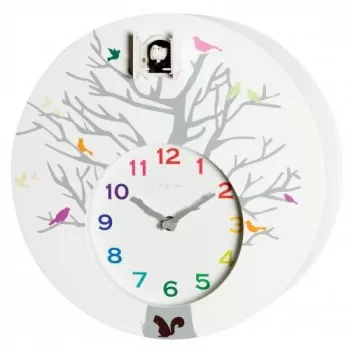 NeXtime klok 2998wi Cuckoo Round, 30x10 cm, sienas, balts