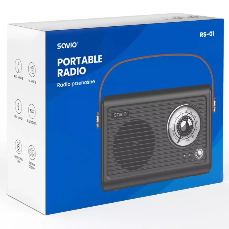 Pārnēsājams radio Savio RS-01 Analog melns