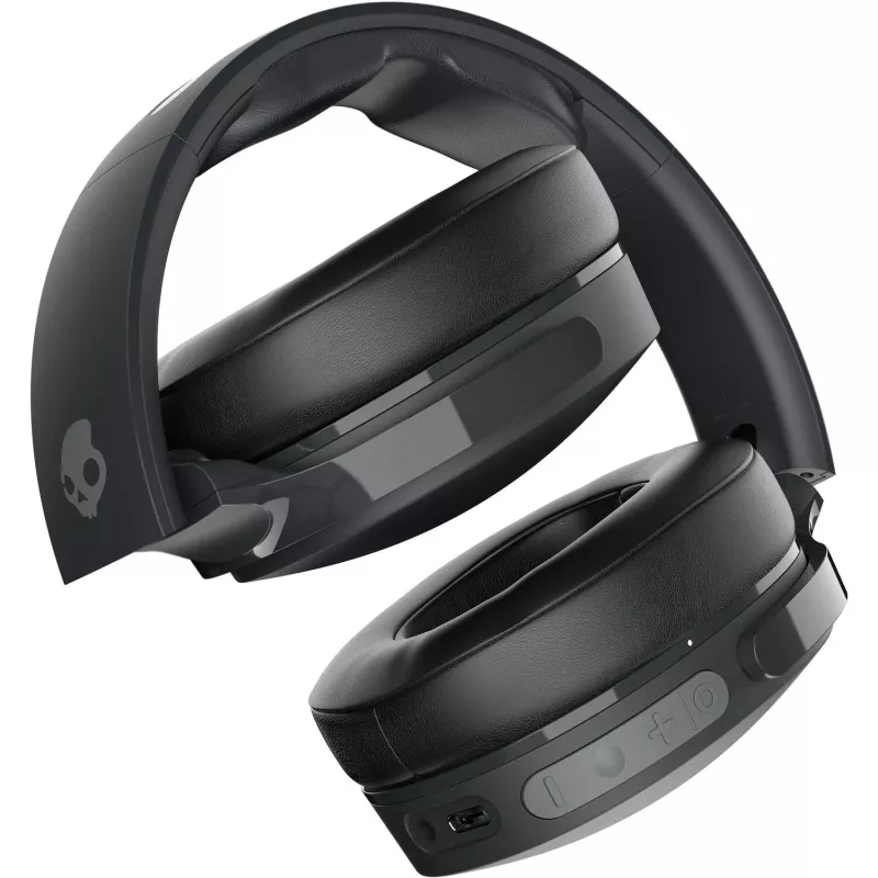 Austiņas Skullcandy Hesh Evo — vadu un Bluetooth 5.0, 36 h akumulators, USB-C, 3,5 mm, salokāmas, trokšņu slāpēšana, melnas