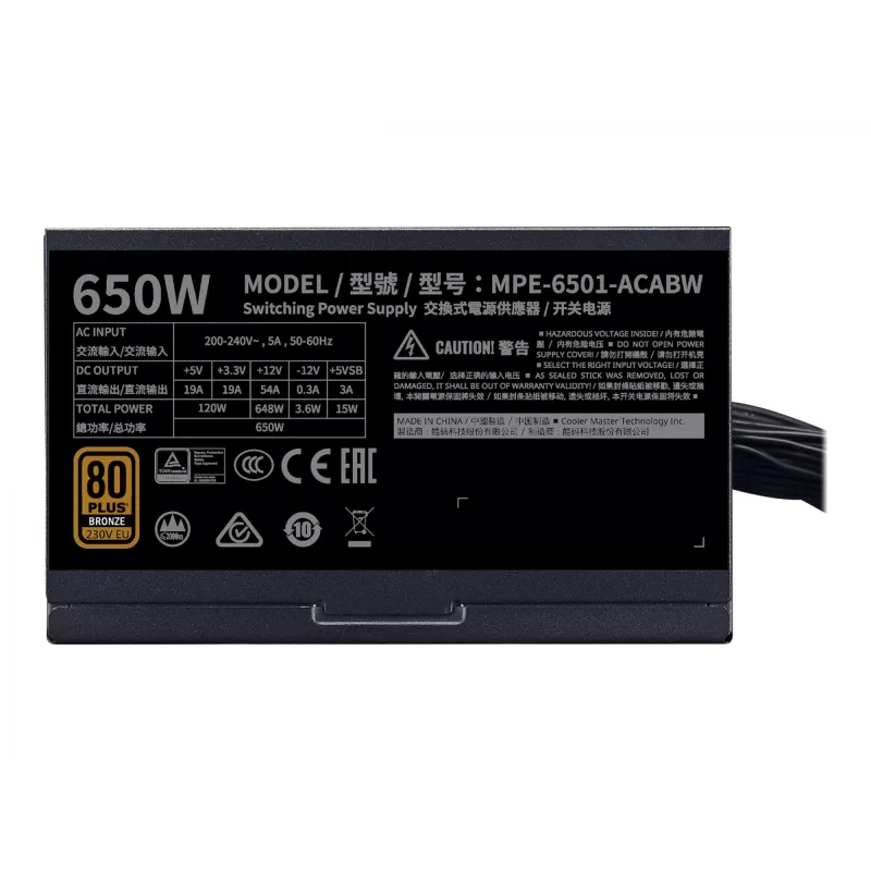 Barošanas bloks MWE Bronze V2 650W 80+ Bronze
