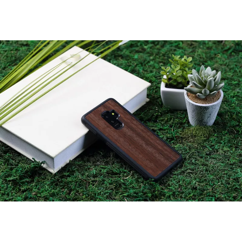 Viedtālruņa maciņš no koka Galaxy S9 Plus, koalas raksts, melns