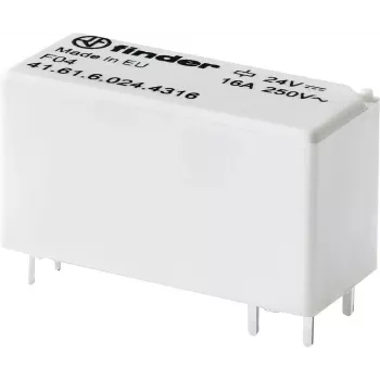 Finder PCB relejs 24 V/DC 16 A 1 normāli atvērts kontakts 41.61.6.024.4316 1 gab. (41.61.6.024.4316)