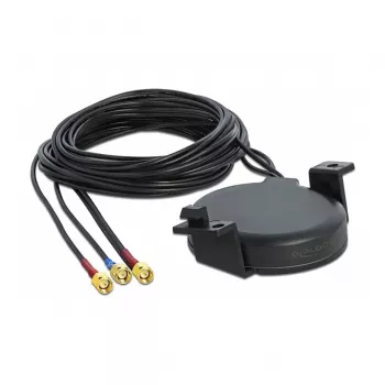 Antena DeLOCK LTE MIMO GNSS 3 x SMA spraudnis RG-174 3 m āra, melna