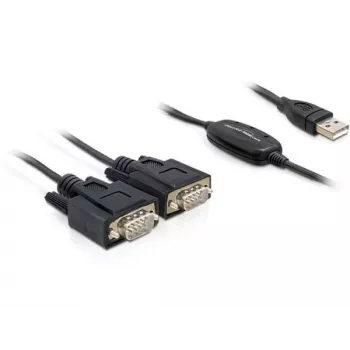 Seriālais kabelis DeLOCK 2x RS232/USB 2.0 melns 61886