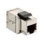 Shielded Cat6 Keystone Inline Coupler 8 gab. komplekts, EQUIP — Plakana konstrukcija, RJ-45, 17×35,5×24,4 mm, sudraba