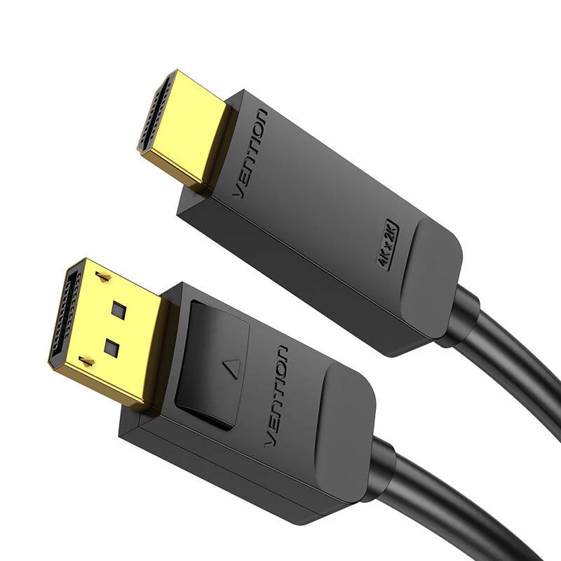 DisplayPort uz HDMI kabeļa adapteris Vention HAGBH, 2 m, melns, 7 mm diametrs