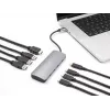 USB-C centrmezgls DELOCK 64323 — USB 3.2 Gen 2 Type-C resursdators, HDMI + 2× USB-A + 2× USB-C, 10 Gbit/s, pelēks