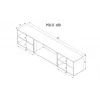 TV skapītis Cama Meble POLO 180x33x39 cm ar elektrisko kamīnu 1400–1600 W, melns, 2 plaukti, lamināts